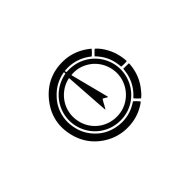 Beyaz arkaplanda hız metre ikon tasarımı vektör siluet araba hız göstergesi logosu.