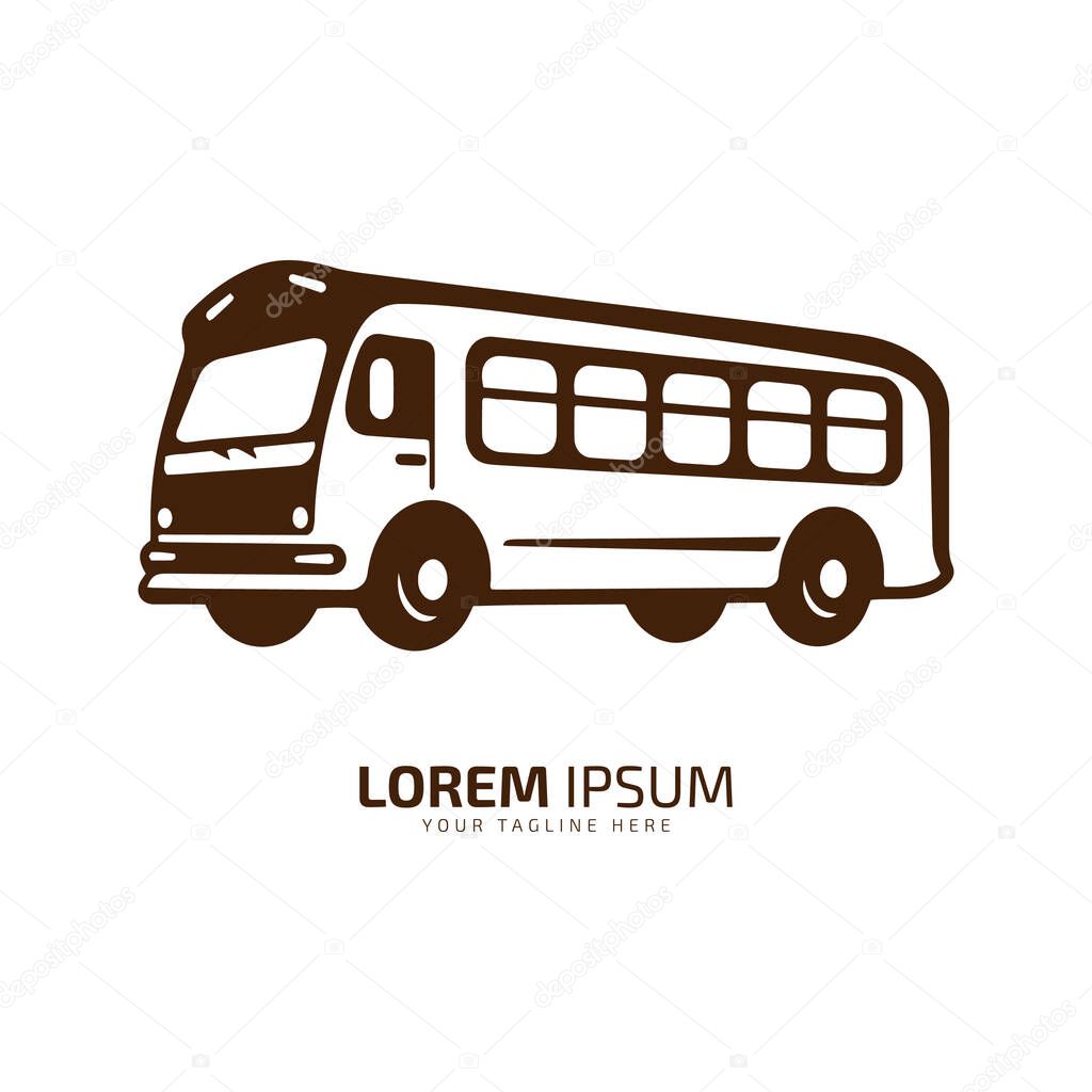 A logo of collage bus vector icon design silhouette coach bus, children bus concept