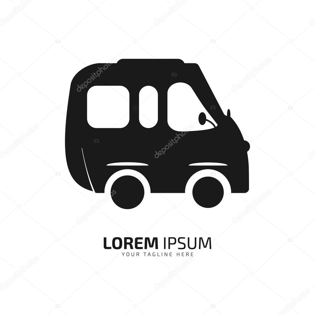 A logo of new design car icon abstract van vector silhouette on white background