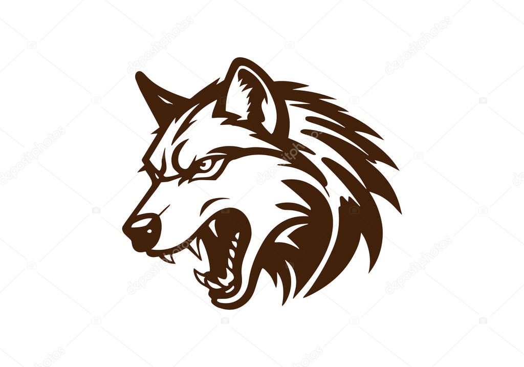 Aggressive Wolf logo icon premium silhouettes design