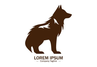 Wolf fox Logo Tasarım Simgesi vektör silueti izole edildi