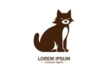Kedi Yavrusu Logosu Tasarım Simgesi vektör silueti izole edildi