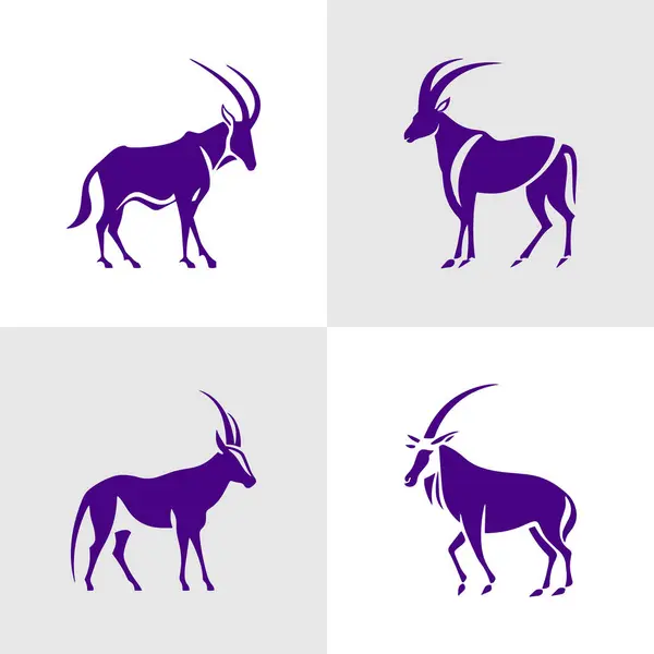 stock vector Goat logo icon. poster for Butchery meat shop, goat silhouette. icon goat on white background. Vector Illustration