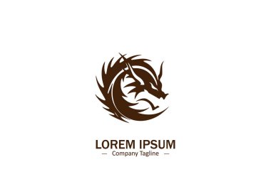 Dragon Logo Simgesi, Dragon vektör şablonu