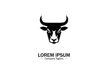 Saldırgan öküz vektör logosu çizimi grafiği