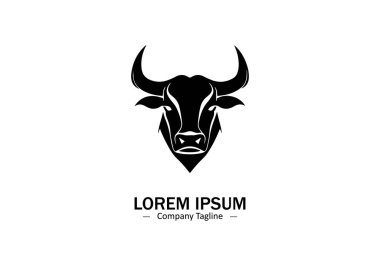 Baş boğa simgesi logosu. Vektör illüstrasyonu.
