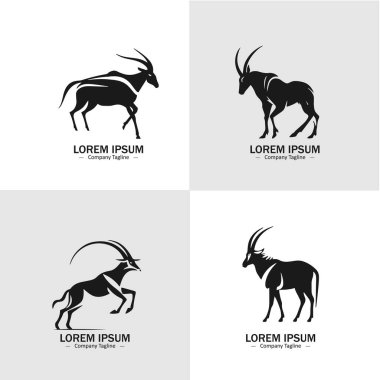 Keçi logosu simgesi. Butchery Et Dükkanı 'nın posteri, keçi silueti. Beyaz arka planda ikon keçi. Vektör İllüstrasyon İşaretleyici