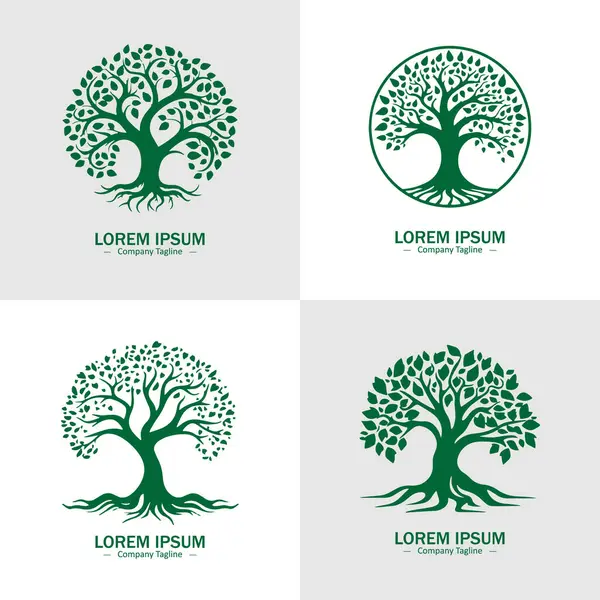 Ağaç dalları siluetleri. Logo, amblem, desen, tipografi vs. için uygun. Beyaz arka planda izole edilmiş. Vektör illüstrasyonu