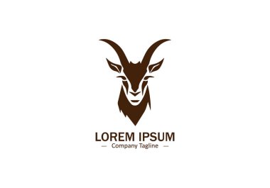 Hayvan Silueti Simgeleri için Modern Soyut Keçi Logosu Vektör Tasarımı