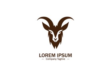 Modern Tasarım Elementleri ile Basit İzole Keçi Hayvan Vektörü