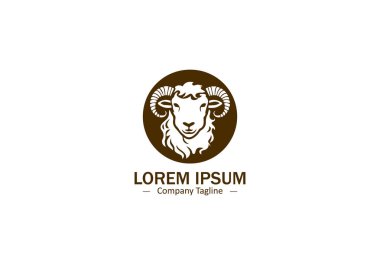 Modern Hayvan Vektörü ve Logo Tasarımları için Basit Soyut Koyun Simgesi