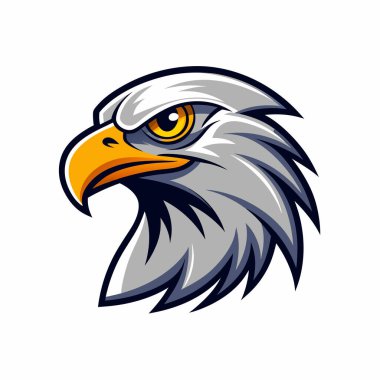 Agresif Kartal Baş Maskot Logosu Modern Çizim Rozet ve Amblem Tasarımı