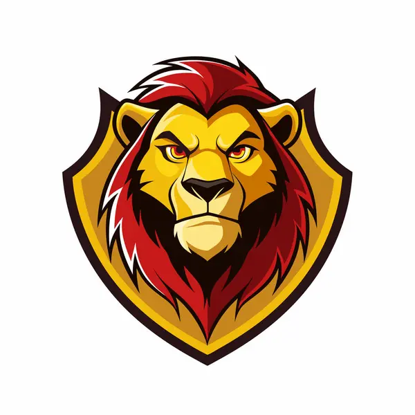 stock vector Lion Mascot Logo Design with Modern illustration Concept Style for Badge and Emblem