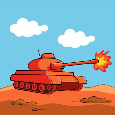 Tank vektör simgesi. Tank logosu tasarımı. Askeri tank sembolü pictogram