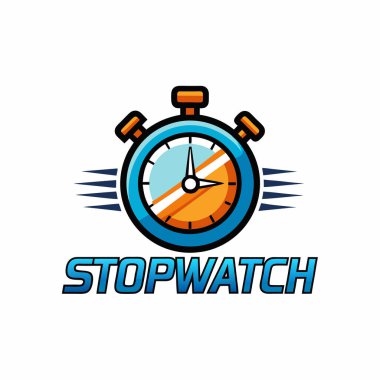 Kronometre saat logo ikonu vektör tasarımı, sabah alarmı, uyanma zamanı, saat kavramı. beyaz arkaplan