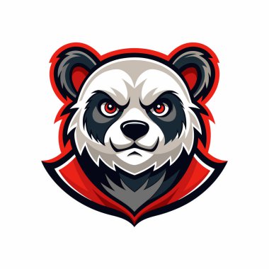 Panda maskot logosu vektörü. Hayvan vektör çizimi. Ayı logosu.