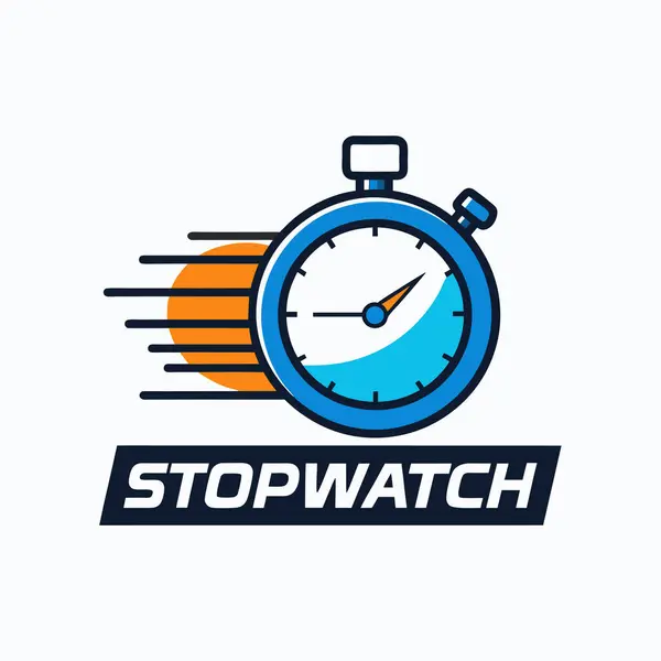 stock vector Stopwatch clock logo icon vector design, Morning alert, wake up time, timepiece concept.