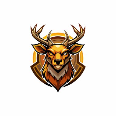 Saldırgan geyik logosu vektör tasarımı