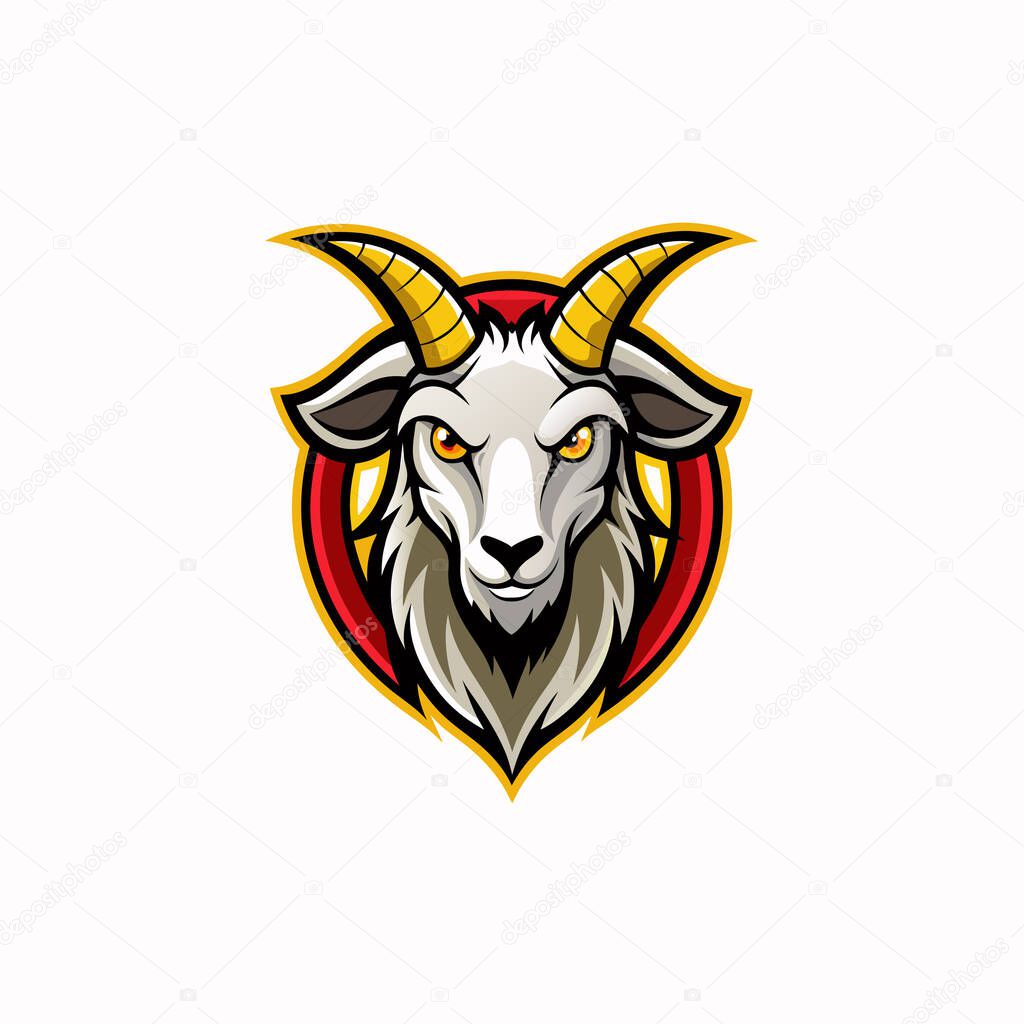 Angry aggressive Goat mascot logo icon vector design on white background