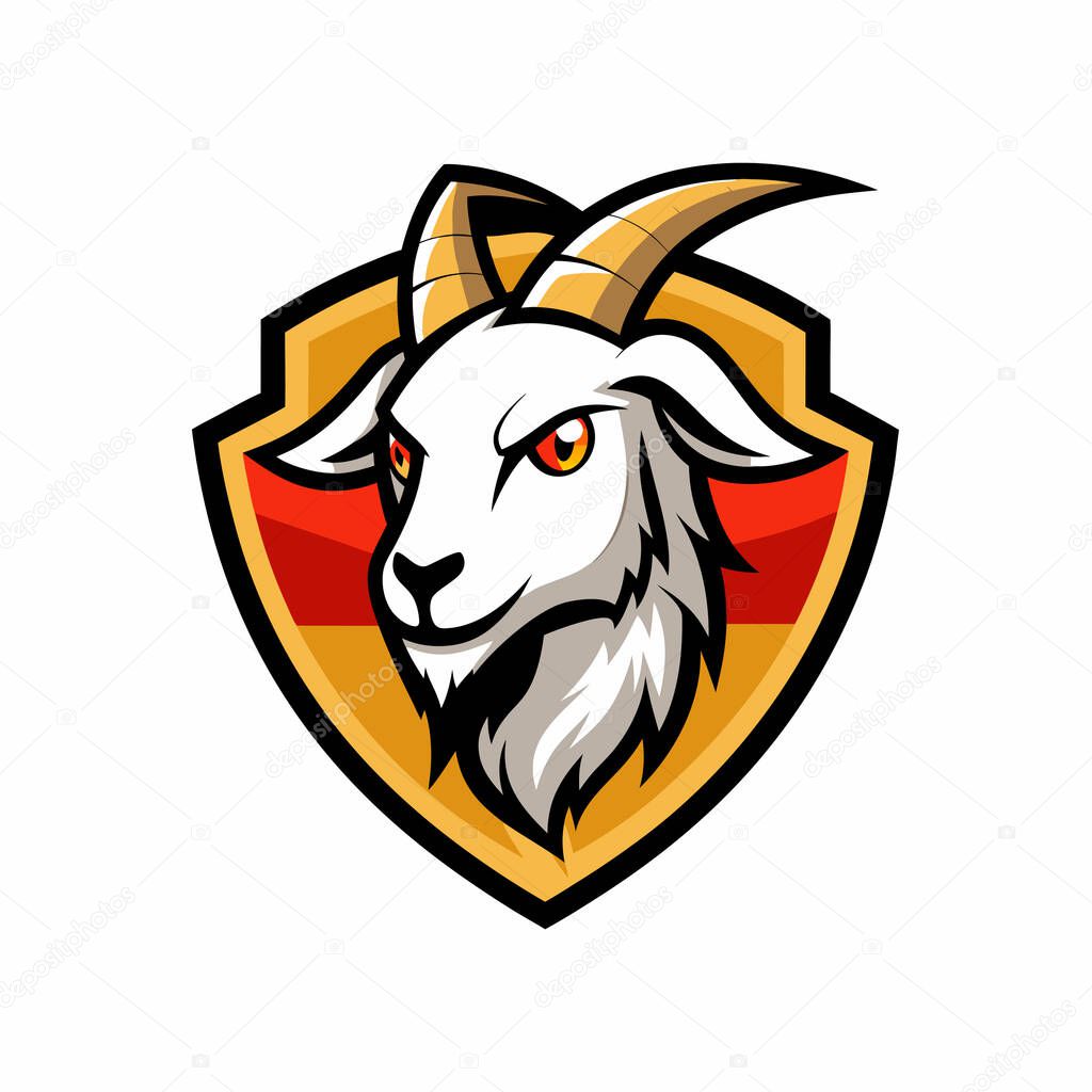 Aggressive goat mascot logo icon vector design isolated