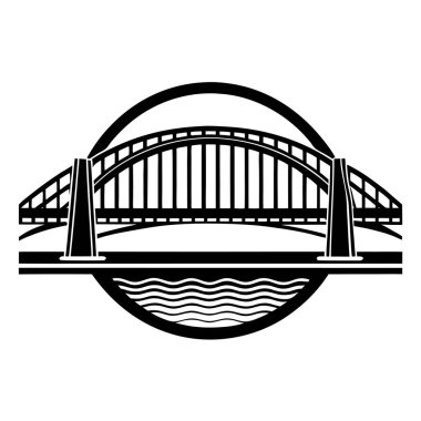 Köprü Vektörü Simgesi Silueti Logosu İzole Tasarım