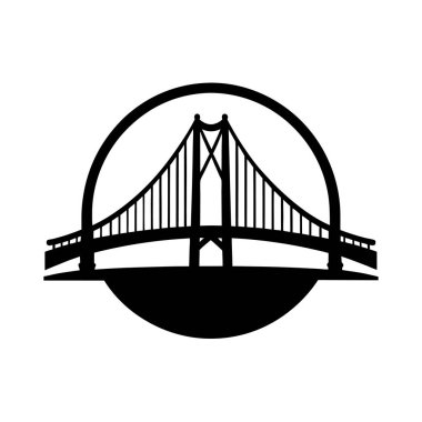 Köprü Simgesi Silüet Vektör Tasarımı Logosu