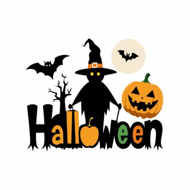 Ürkütücü Cadılar Bayramı Gecesi Perili Ev ve Balkabağı Sanatıyla Hayalet Silueti