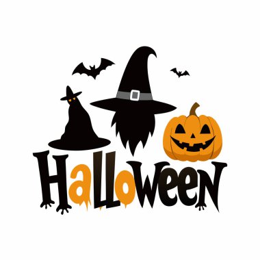 İzole edilmiş Perili Ev ve Yarasa Silueti ile 31 Ekim Cadılar Bayramı Gecesi