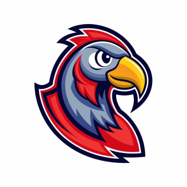 Agresif papağan logo ikonu vektör tasarımı izole edildi