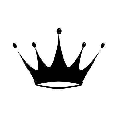 Kral Crown Vektör Tasarım Moda Logosu Silueti Simgesi