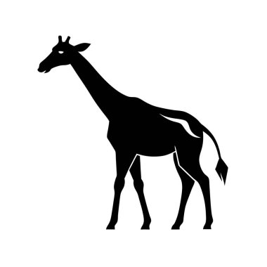 Soyut Zürafa Silueti Logo Vektör Tasarımı Markalaşma İçin Tüm Gövde Resimli