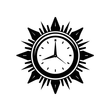Saat Simgesi Vektör Silueti Logosu Modern Moda