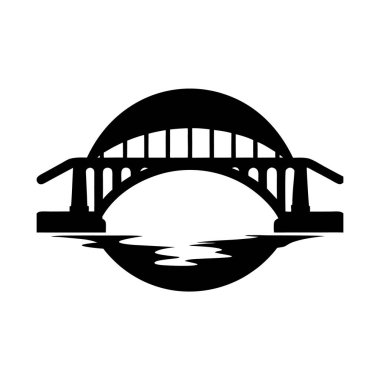 Köprü Vektörü Simgesi Logosu Silueti Modern Tasarım