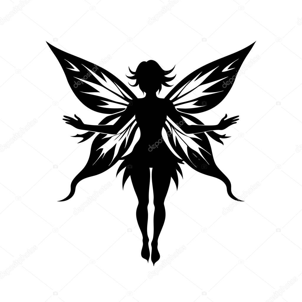 Fairy logo icon vector illustration design isolated silhouette