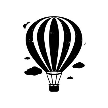 Sıcak hava balonunun logosu Simge Vektörü Silueti Modern Moda
