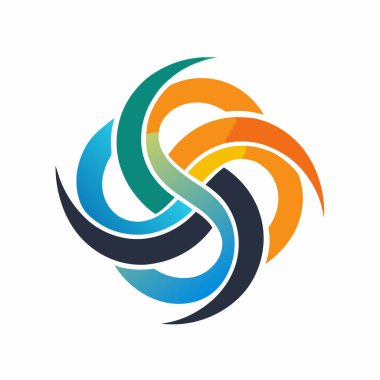 Esnek logo simgesi soyut renkli vektör izole edildi