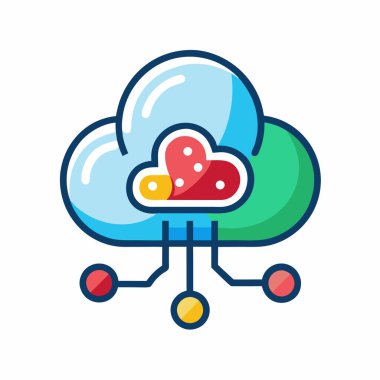 Bulut hesaplama logo simgesi soyut ağ vektörü kavramı