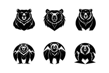 Ayılar logo simgesi vektör siluetini izole etti