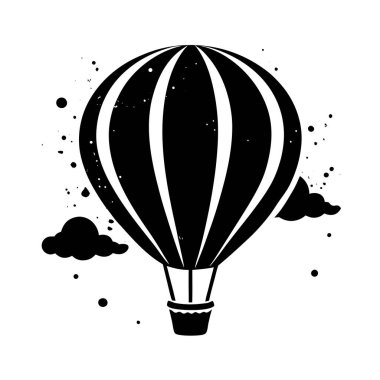 Sıcak hava balonunun modern logosu Simge Vektör Tasarımı Silueti