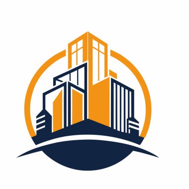 Logo simgesi vektör renkli inşaat binası inşa ediliyor