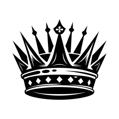 King Crown Vektör Tasarımı Logo Silueti Modern Sembol
