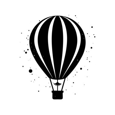 Sıcak hava balonunun son moda logosu Simge Silüet Vektör Tasarımı
