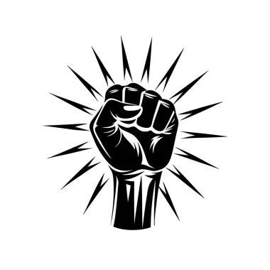 Yumruk Simgesi Siluet Vektör Tasarımı 'nın Moda Logosu