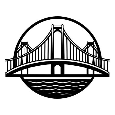 Köprü Vektörü Silueti Logo Simgesi İzole Edildi