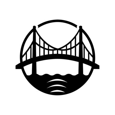 Köprü Simgesi Vektör Silueti Logosu Modern Moda