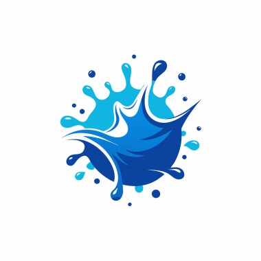 Moda Su Logosu Damlayan damlalar Simge Maskot Vektör Tasarımı