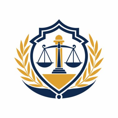 Denge Ölçeği Etik ve Adalet, adalet ikonu ölçekleri, bir hukuk firması için güvenilir logo, vektör illüstrasyon