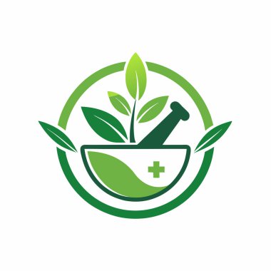 Kaseli eczane logosu ve bitkisel ilaçlar. İlaç, doktor, hastane ve eczane için logolar. simge vektörü