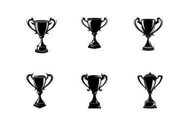 Kupa Koleksiyonu İkonik Altın Kupa Logoları, Şık Siluetler ve Premium Vektör Resimleri