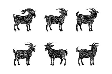 Görkemli Keçi Koleksiyonu, İkonik Siluetler ve Eşsiz Tasarımda Ayrıntılı Vektör Sanatı